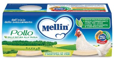 MELLIN OMOGENEIZZATO POLLO 2 X 80 G - Fontenova srl