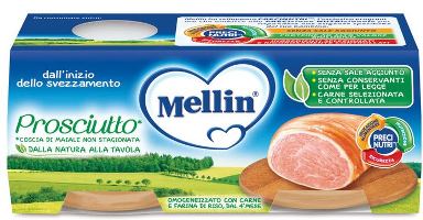 MELLIN OMOGENEIZZATO PROSCIUTTO 2 X 120 G - Fontenova srl