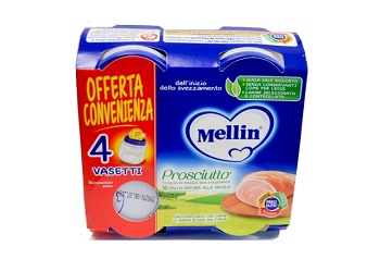 MELLIN OMOGENEIZZATO PROSCIUTTO 4 X 80G - Fontenova srl