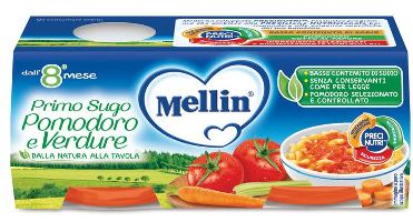 MELLIN PRIMO SUGO POMODORO E VERDURE 2 VASETTI DA 80 G - Fontenova srl