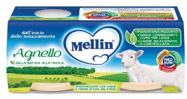 MELLIN OMOGENEIZZATO AGNELLO 2 PEZZI X 80 G - Fontenova srl