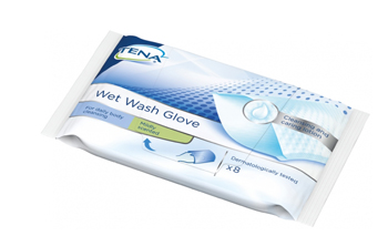 TENA WET WASH GLOVE GUANTO DETERGENTE UMIDIFICATO 8 PEZZI - Fontenova srl