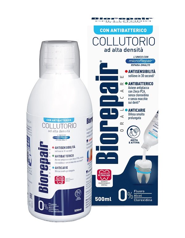 BIOREPAIR ORAL CARE COLLUTORIO ALTA INTENSITA' 3IN1 ANTISENSIBILITA', ANTIBATTERICO, ANTICARIE 500 ML - Fontenova srl