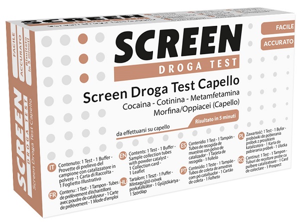 SCREEN DROGA TEST 4 SOSTANZE TRAMITE CAPELLI TEST ANTIDROGA CAPELLO - Fontenova srl