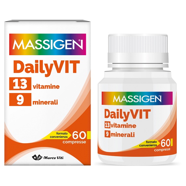 MASSIGEN DAILYVIT 12 VITAMINE 11 MINERALI 60 COMPRESSE RIVESTITE - Fontenova srl