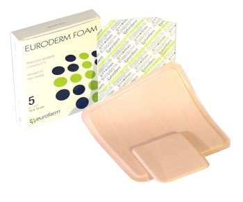 MEDICAZIONE IN POLIURETANO EURODERM FOAM MISURA 10X10CM 5 PEZZI - Fontenova srl