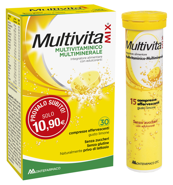 MULTIVITAMIX SENZA ZUCCHERO 30 COMPRESSE EFFERVESCENTI - Fontenova srl