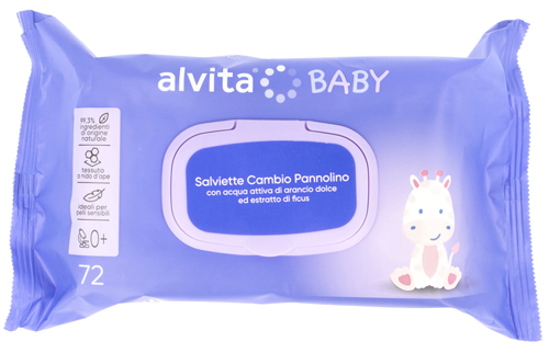 ALVITA BABY SALVIETTE CAMBIO PANNOLINO 72 PEZZI - Fontenova srl