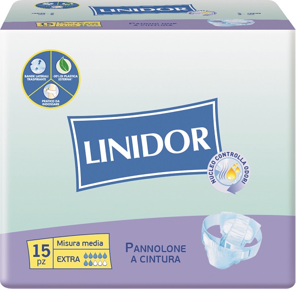 PANNOLONE LINIDOR PERFECT CARE EXTRA A CINTURA MM 15 PEZZI - Fontenova srl