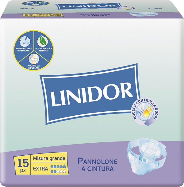 PANNOLONE LINIDOR A CINTURA EXTRA MISURA GRANDE 15 PEZZI - Fontenova srl