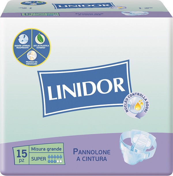 PANNOLONE LINIDOR PERFECT CARE SUPER A CINTURA MG 15 PEZZI - Fontenova srl