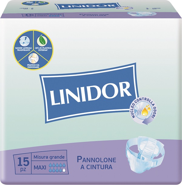 PANNOLONE LINIDOR A CINTURA MAXI MISURA GRANDE 15 PEZZI - Fontenova srl