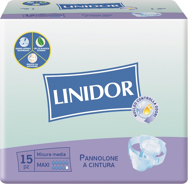PANNOLONE LINIDOR A CINTURA MAXI MISURA MEDIA 15 PEZZI - Fontenova srl