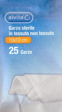 ALVITA GARZA STERILE IN TESSUTO NON TESSUTO 10X10CM 25 PEZZI - Fontenova srl