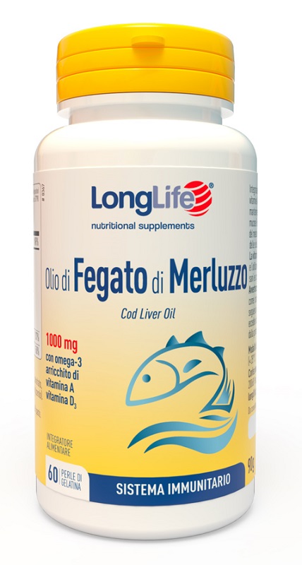LONGLIFE OLIO FEGATO MERLUZZO 1000 MG 60 PERLE IN GELATINA - Fontenova srl