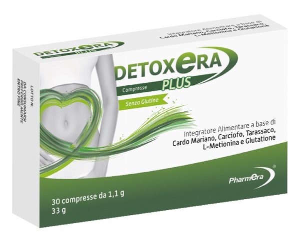 DETOXERA PLUS INTEGRATORE ALIMENTARE PER STIPSI E TRANSITO INTESTINALE 30 COMPRESSE - Fontenova srl