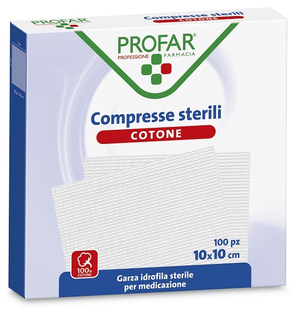 GARZA IDROFILA PROFAR COMPRESSA STERILE 10X10 CM 100 PEZZI - Fontenova srl