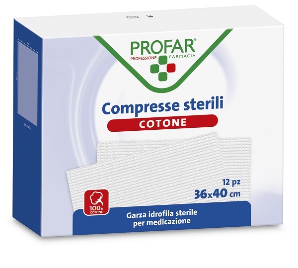 GARZA IDROFILA PROFAR COMPRESSA STERILE 36X40 CM 12 PEZZI - Fontenova srl