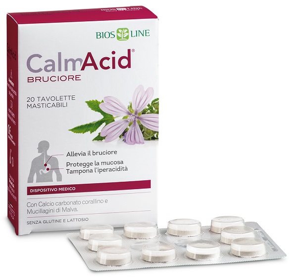 BIOSLINE CALMACID BRUCIORE 20 TAVOLETTE MASTICABILI - Fontenova srl