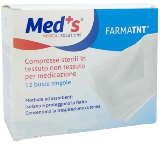 GARZA COMPRESSA MEDS TESSUTO NON TESSUTO PEEL OPEN 10X10CM 12 PEZZI - Fontenova srl