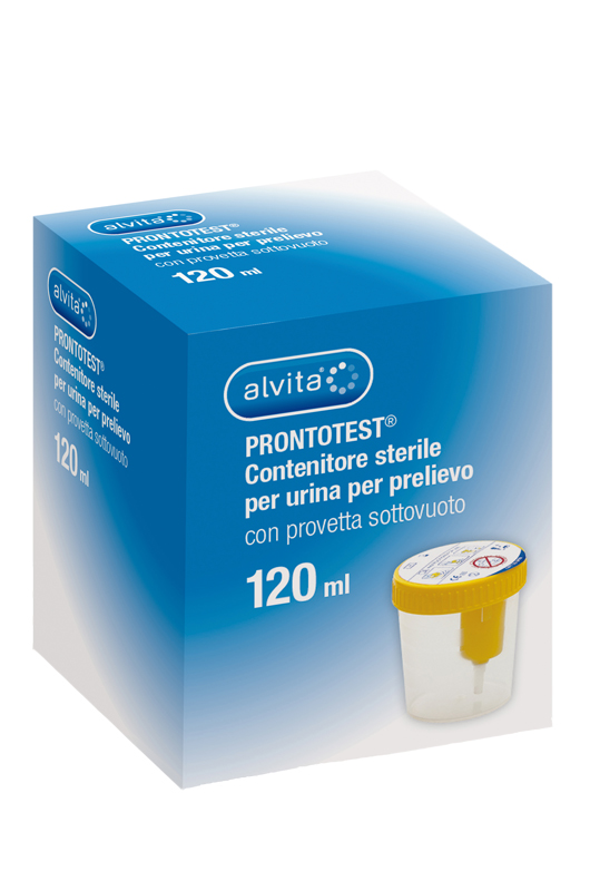 CONTENITORE URINE ALVITA PRONTOTEST PRELIEVO SOTTOVUOTO 120 ML 1 PEZZO - Fontenova srl