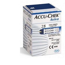 STRISCE MISURAZIONE GLICEMIA ACCU-CHEK AVIVA BRK RETAIL 25 PEZZI - Fontenova srl