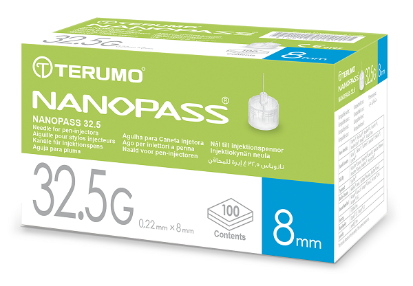 AGO PER PENNA DA INSULINA NANOPASS 32,5 GAUGE LUNGHEZZA 8 MM 100 PEZZI - Fontenova srl