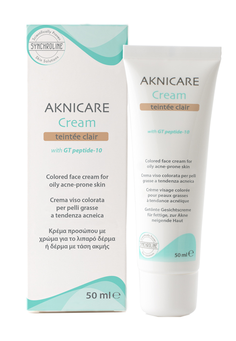 CREMA TRATTANTE COLORATA PER PELLE ACNEICA AKNICARE CREAM TEINTEE CLAIR TUBETTO 50 ML - Fontenova srl