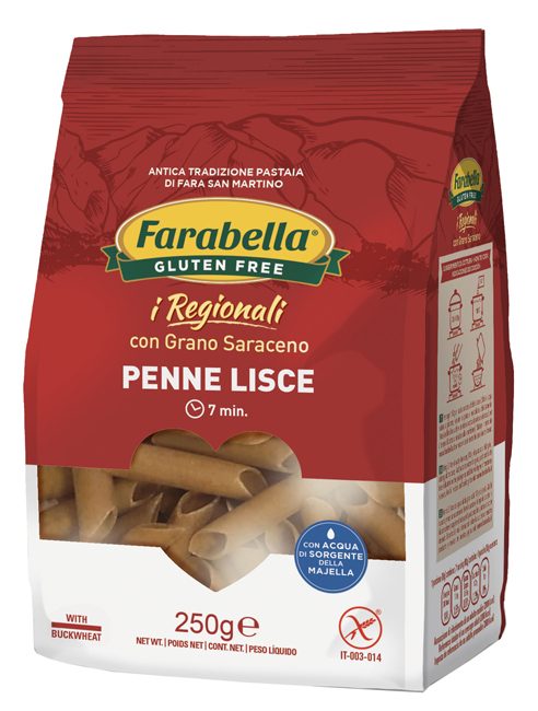 FARABELLA PENNE LISCE GRANO SARACENO 250 G - Fontenova srl