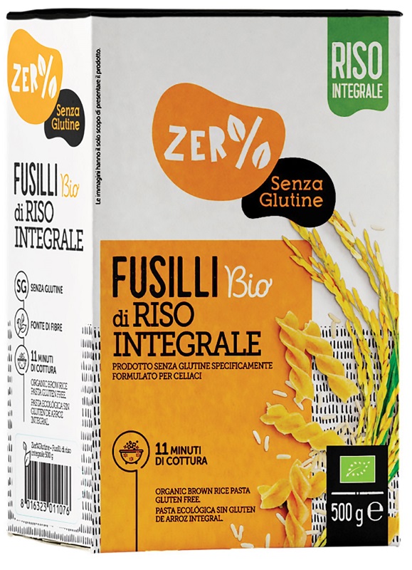 ZERO% GLUTINE FUSILLI DI RISO INTEGRALE SENZA GLUTINE BIO 500 G - Fontenova srl