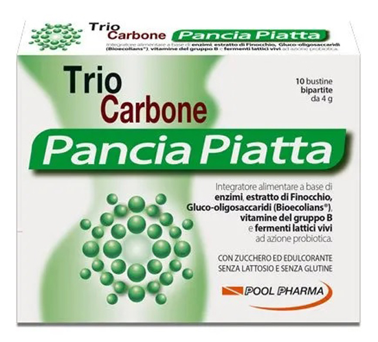TRIOCARBONE PANCIA PIATTA 10 BUSTINE BIPARTITE 4 G - Fontenova srl