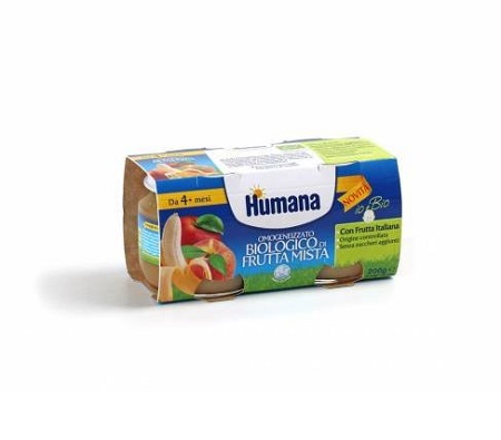 HUMANA OMOGENEIZZATO FRUTTA MISTA BIO 2 VASETTI 100 G - Fontenova srl