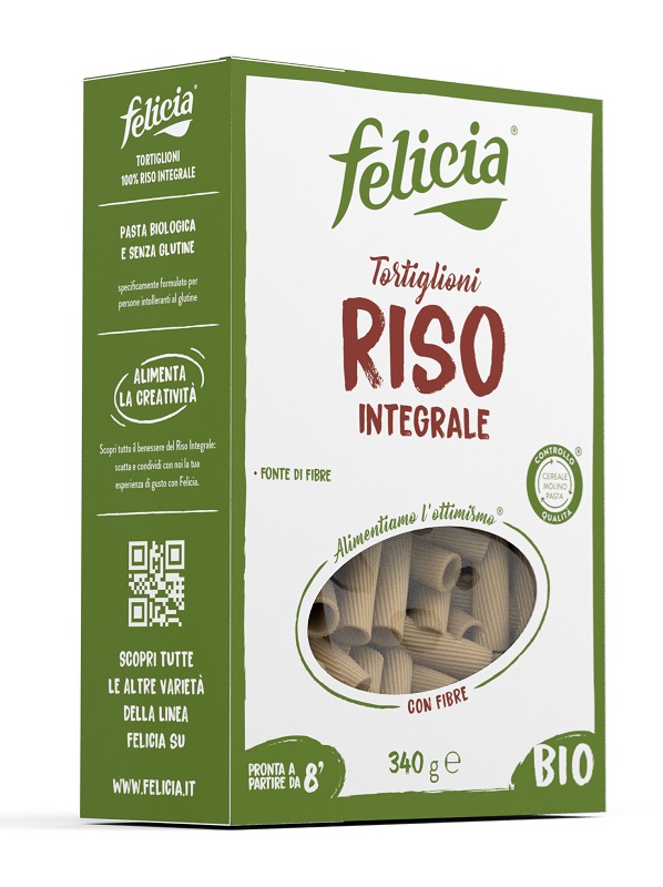 FELICIA BIO RISO INTEGRALE TORTIGLIONI 340 G - Fontenova srl