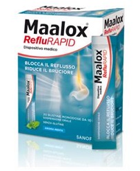 SOSPENSIONE ORALE MAALOX REFLURAPID 20 BUSTINE MONODOSE DA 10 ML - Fontenova srl