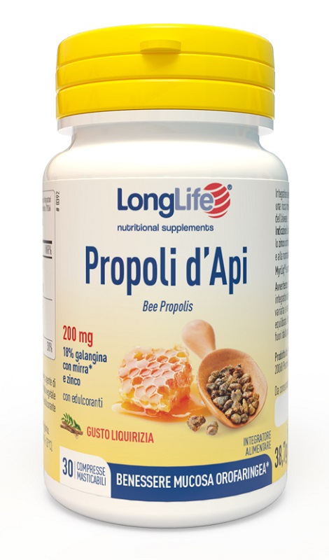 LONGLIFE PROPOLI D'API 30 COMPRESSE MASTICABILI - Fontenova srl