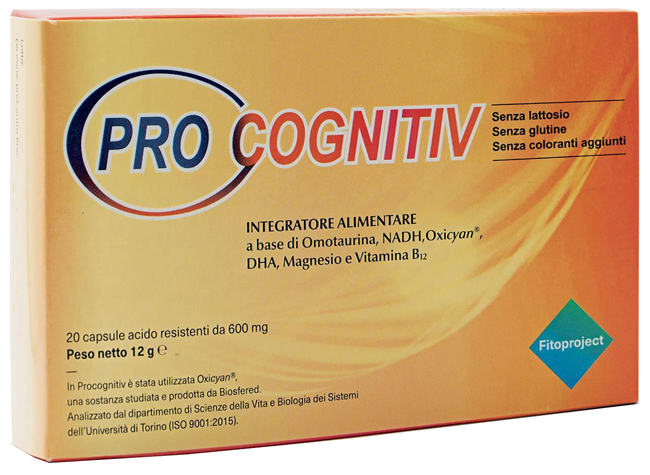 PROCOGNITIV 20 CAPSULE ACIDO RESISTENTI VEGETALI DA 600 MG - Fontenova srl
