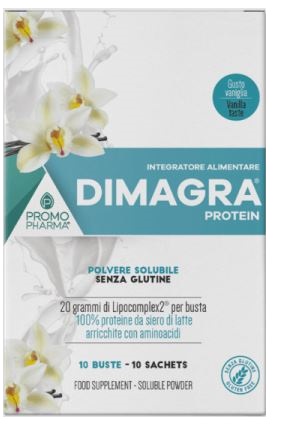 DIMAGRA PROTEIN POLVERE SOLUBILE GUSTO VANIGLIA 10 BUSTINE - Fontenova srl