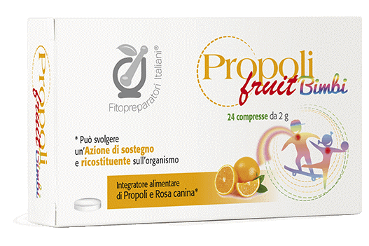 FITOPREPARATORI ITALIANI PROPOLACTIV FRUIT BIMBI 24 COMPRESSE - Fontenova srl