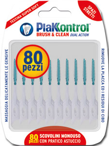 PLAKKONTROL BRUSH & CLEAN SCOVOLINI SPAZI STRETTI 80 PEZZI - Fontenova srl