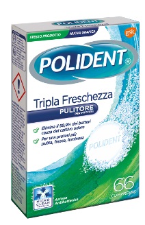 POLIDENT TRIPLA FRESCHEZZA 66 COMPRESSE - Fontenova srl