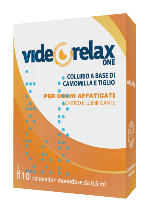 COLLIRIO VIDEORELAX ONE LENITIVO E LUBRIFICANTE OCCHI AFFATICATI 10 CONTENITORI MONODOSE 0,5 ML - Fontenova srl
