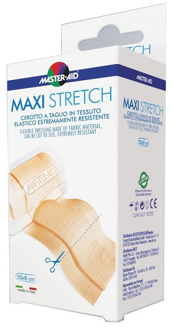 MASTER-AID STRETCH CEROTTO A TAGLIO IN TESSUTO ELASTICO RESISTENTE 50 X 8 CM - Fontenova srl