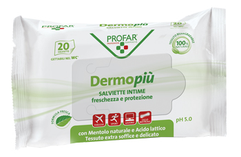 DERMO PIU' SALVIETTE INTIME 20 PEZZI PROFAR - Fontenova srl