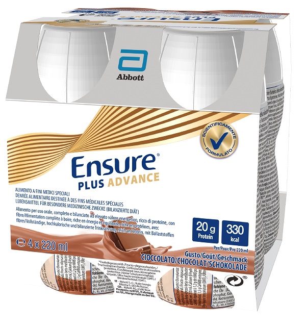 ENSURE PLUS ADVANCE CIOCCOLATO 4 BOTTIGLIE DA 220 ML - Fontenova srl