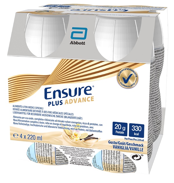 ENSURE PLUS ADVANCE VANIGLIA 4 BOTTIGLIE DA 220 ML - Fontenova srl