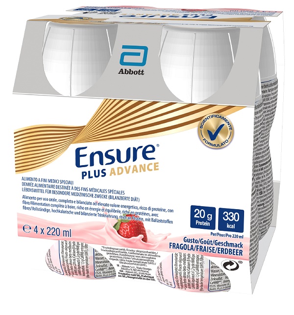 ENSURE PLUS ADVANCE FRAGOLA 4 BOTTIGLIE DA 220 ML - Fontenova srl