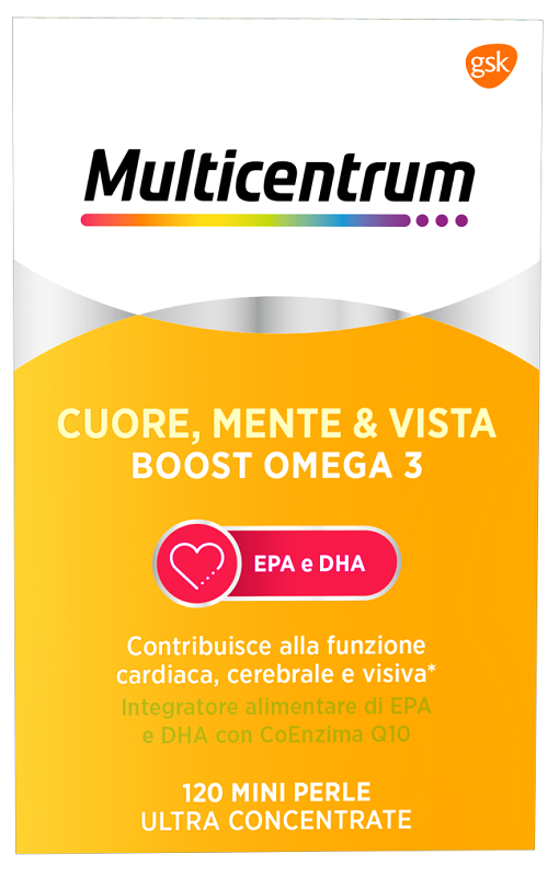 MULTICENTRUM CUORE MENTE E VISTA BOOST OMEGA 3 120 MINI PERLE - Fontenova srl