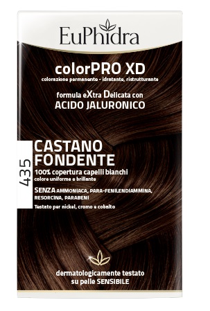 EUPHIDRA COLORPRO XD 435 CASTANO FONDENTE GEL COLORANTE CAPELLI IN FLACONE + ATTIVANTE + BALSAMO + GUANTI - Fontenova srl