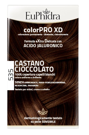 EUPHIDRA COLORPRO XD 535 CASTANO CIOCCOLATO GEL COLORANTE CAPELLI IN FLACONE + ATTIVANTE + BALSAMO + GUANTI - Fontenova srl