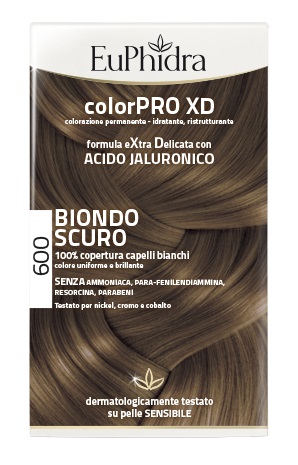 EUPHIDRA COLORPRO XD 600 BIONDO SCURO GEL COLORANTE CAPELLI IN FLACONE + ATTIVANTE + BALSAMO + GUANTI - Fontenova srl